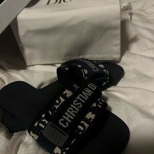 Dior Oblique Nylon Sandals in Deep Blue